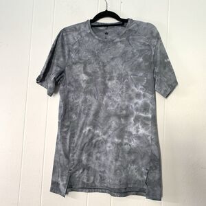 Lululemon Mens Small Metal Vent Tech Short Sleeve Shirt Grey Space Dye Workout